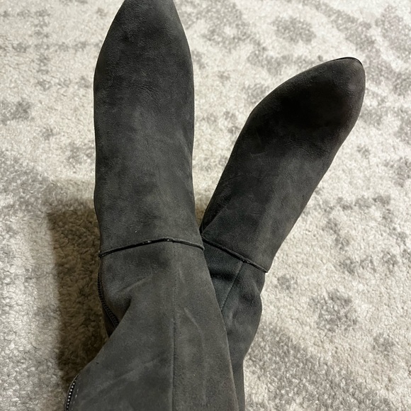 enzo angiolini suede boots 5 tall Leather chic festival y2k streetwear gray grey - Picture 8 of 11